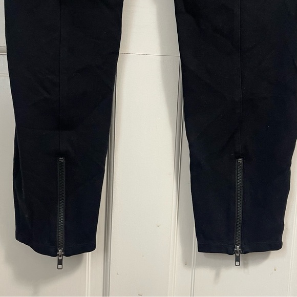 Eileen Fisher Ankle Zip Ponte Slim Pants Size Medium Pull On Elastic Waist Black - Picture 6 of 11